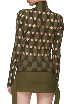 Back View - Click To Enlarge - DION LEE - Duo-tone cutout knit turtleneck top