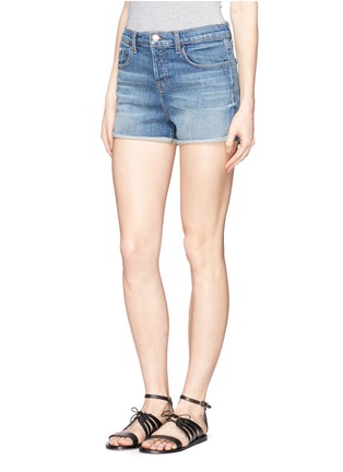 Front View - Click To Enlarge - J BRAND - 'Gracie' high rise roll cuff shorts