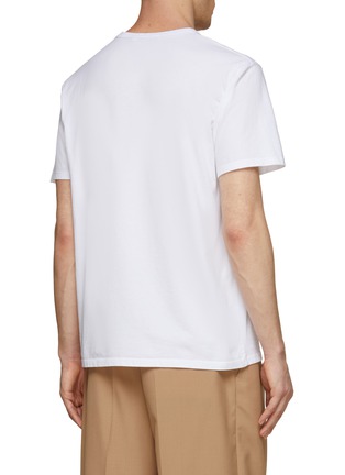 Back View - Click To Enlarge - MAISON KITSUNÉ - Tri-Coloured Fox Patch Cotton Pocket T-Shirt