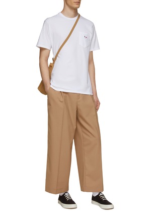 Figure View - Click To Enlarge - MAISON KITSUNÉ - Tri-Coloured Fox Patch Cotton Pocket T-Shirt