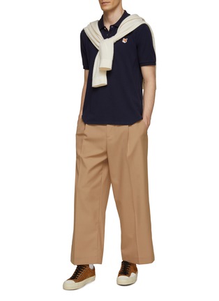 Figure View - Click To Enlarge - MAISON KITSUNÉ - Fox Head Patch Cotton Polo Shirt