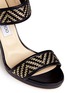 Detail View - Click To Enlarge - JIMMY CHOO - 'Alana' Lurex basketweave leather sandals