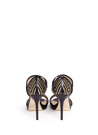 Back View - Click To Enlarge - JIMMY CHOO - 'Alana' Lurex basketweave leather sandals