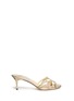 Main View - Click To Enlarge - JIMMY CHOO - 'Lentar' glitter lamé leather mule sandals