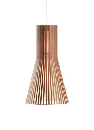 Main View - Click To Enlarge - MANKS - SECTO 4201 SMALL WALNUT PENDANT LAMP
