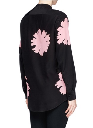 Back View - Click To Enlarge - ALEXANDER MCQUEEN - Floral silhouette silk crepe blouse