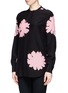 Front View - Click To Enlarge - ALEXANDER MCQUEEN - Floral silhouette silk crepe blouse