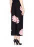 Back View - Click To Enlarge - ALEXANDER MCQUEEN - Floral silhouette silk crepe drawstring pants