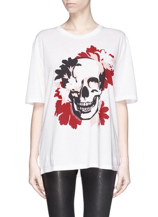 Main View - Click To Enlarge - ALEXANDER MCQUEEN - Skull flower cotton T-shirt