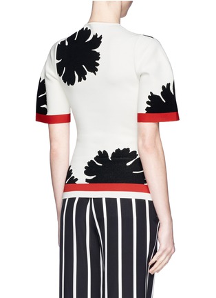 Back View - Click To Enlarge - ALEXANDER MCQUEEN - Flower silhouette knit top