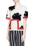 Front View - Click To Enlarge - ALEXANDER MCQUEEN - Flower silhouette knit top
