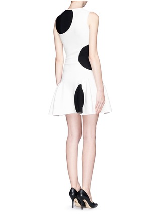 Back View - Click To Enlarge - ALEXANDER MCQUEEN - Polka dot knit flare dress