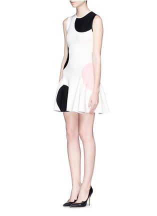Front View - Click To Enlarge - ALEXANDER MCQUEEN - Polka dot knit flare dress
