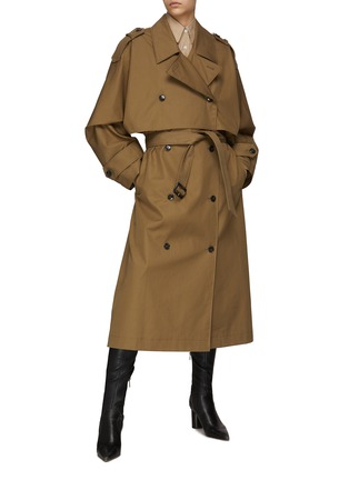 Figure View - Click To Enlarge - TOTEME - Belted Double Breasted Organic Cotton Trench Coat