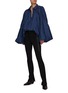 Figure View - Click To Enlarge - MADE IN TOMBOY - Claire' Balloon Sleeve Pleated Dark Washed Denim Shirt