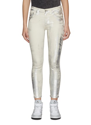 Main View - Click To Enlarge - RAG & BONE - ‘Cate' Distressed Foil Detail Skinny Jeans