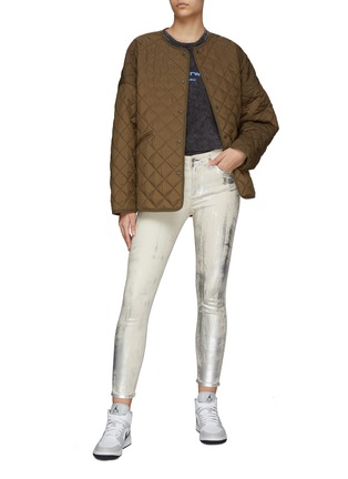 Figure View - Click To Enlarge - RAG & BONE - ‘Cate' Distressed Foil Detail Skinny Jeans