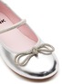 Detail View - Click To Enlarge - WINK - ‘Soda Pop Glam’ Crystal Bow Kids Leather Ballerinas