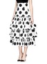 Front View - Click To Enlarge - - - Paint effect polka dot high waist tier skirt