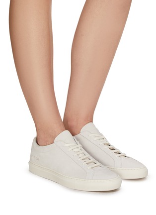 Figure View - Click To Enlarge - COMMON PROJECTS - ‘ORIGINAL ACHILLES’ SUEDE LOW TOP LACE UP SNEAKERS