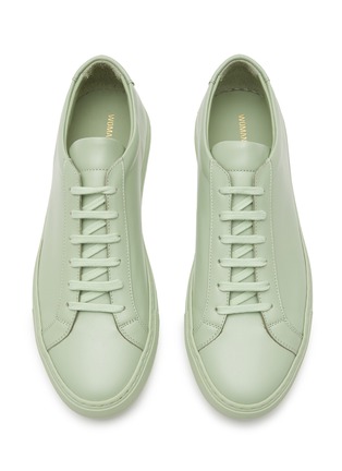 Detail View - Click To Enlarge - COMMON PROJECTS - ‘ORIGINAL ACHILLES’ LEATHER LOW TOP LACE UP SNEAKERS