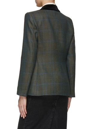 Back View - Click To Enlarge - BLAZÉ MILANO - ‘Charmer’ Round Slash Pocket Chequered Double-Breasted Blazer
