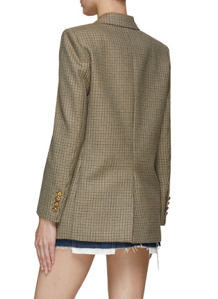 Back View - Click To Enlarge - BLAZÉ MILANO - ‘Everyday’ Woven Button Round Slash Pocket Chequered Double-Breasted Blazer