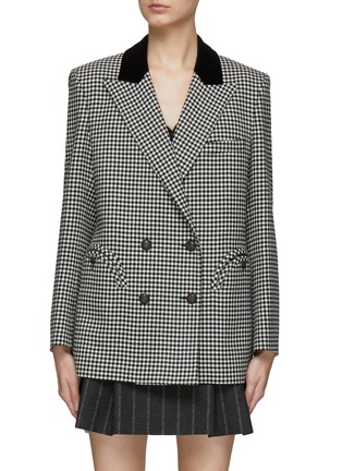 Main View - Click To Enlarge - BLAZÉ MILANO - ‘Everynight’ Round Slash Pocket Chequered Double-Breasted Blazer