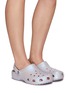 Figure View - Click To Enlarge - CROCS - ‘CLASSIC 4 HER’ PEARLESCENT EFFECT SLINGBACK CLOGS