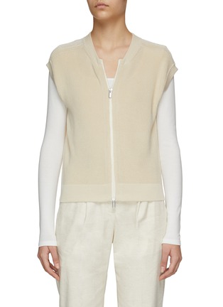 Main View - Click To Enlarge - PESERICO - Cotton Knit Zip Up Vest