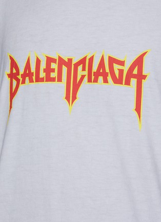  - BALENCIAGA - Vintage Metal Logo Cotton Crewneck T-Shirt