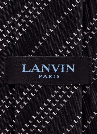 Detail View - Click To Enlarge - LANVIN - Initial stripe silk tie