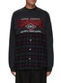 BALENCIAGA - OVERSIZED CHECK FLANNEL PATCHED COTTON T-SHIRT