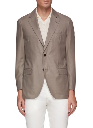 Main View - Click To Enlarge - TOMORROWLAND - ZEGNA TRAVELLER NANO SPHERE UNCONSTRCUTED SINGLE BREASTED BLAZER
