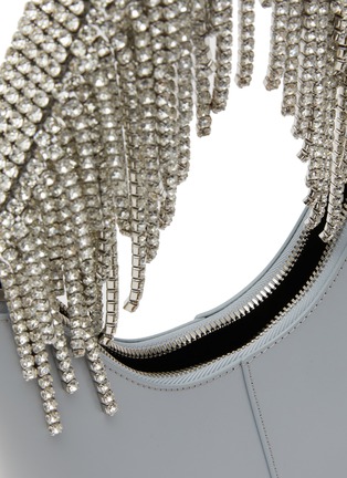 Detail View - Click To Enlarge - KARA - ‘Bean' crystal fringe handle leather shoulder bag