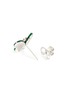 Detail View - Click To Enlarge - SAMUEL KUNG - Butterfly Diamond Jade 18k White Gold Stud Earrings