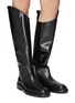 Figure View - Click To Enlarge - JIL SANDER - ROUND TOE LEATHER RIDING BOOTS