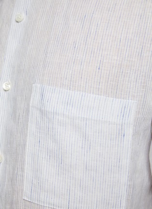  - THEORY - ‘Irving’ Striped Linen Long-Sleeved Shirt