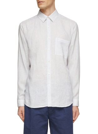 Main View - Click To Enlarge - THEORY - ‘Irving’ Striped Linen Long-Sleeved Shirt