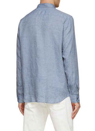 Back View - Click To Enlarge - THEORY - ‘Irving’ Classic Linen Long-Sleeved Shirt