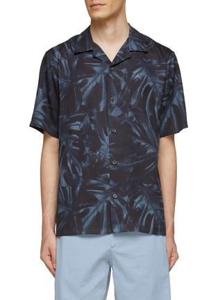 Main View - Click To Enlarge - THEORY - ‘Noll’ Bold Leaf Print Hawaiian Shirt