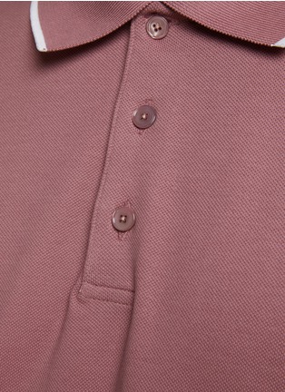  - THEORY - ‘Precise’ Contrasting Trim Pima Cotton Blend Polo Shirt