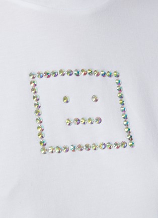  - ACNE STUDIOS - Diamond Face Logo Cotton Blend Boxy Crewneck T-Shirt