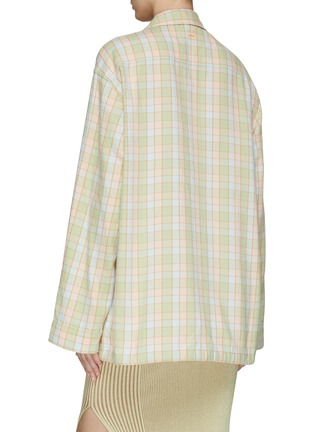 Back View - Click To Enlarge - ACNE STUDIOS - Face Logo Chequered Cotton Flannel Overshirt