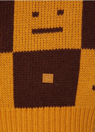  - ACNE STUDIOS - Face Logo Checkerboard Wool Knit Crewneck Sweater