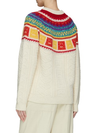 Back View - Click To Enlarge - ACNE STUDIOS - CREWNECK RAINBOW FACE LOGO KNITTED SWEATER