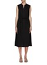 Main View - Click To Enlarge - VINCE - Belted Shirred Mandarin Collar Sleeveless Dress