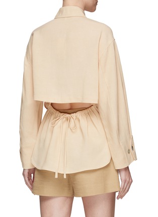 Back View - Click To Enlarge - VINCE - Tie back linen shirt