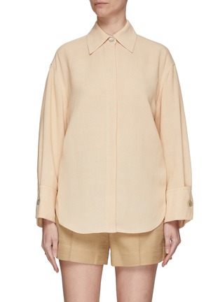 Main View - Click To Enlarge - VINCE - Tie back linen shirt