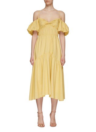 Main View - Click To Enlarge - VINCE - DRAPED PUFF SLEEVE TIERED DRESS